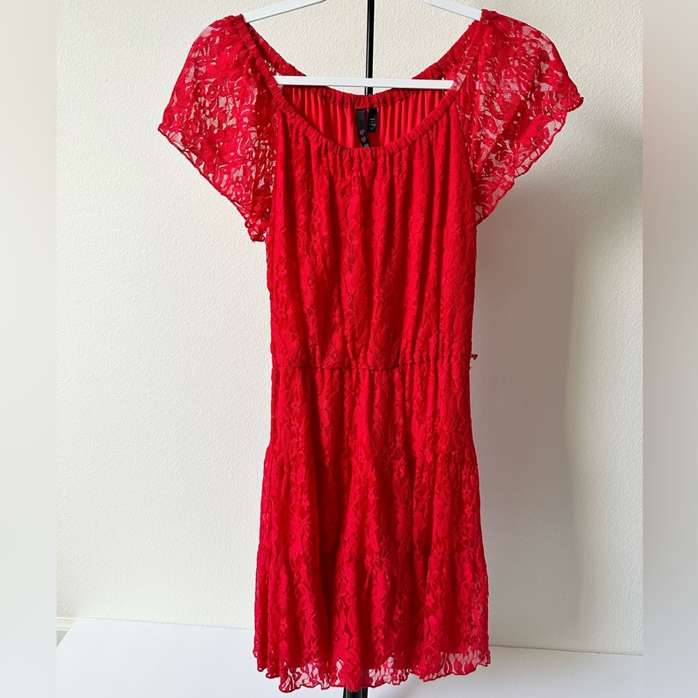 Red Western Lace Dress - Picture 6 of 7